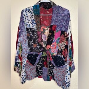 Young Threads Patchwork Kimono Jacket